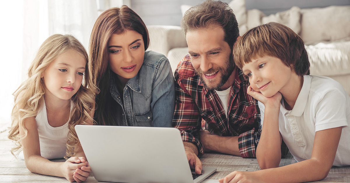 Family Using TDS Services for Online Shopping