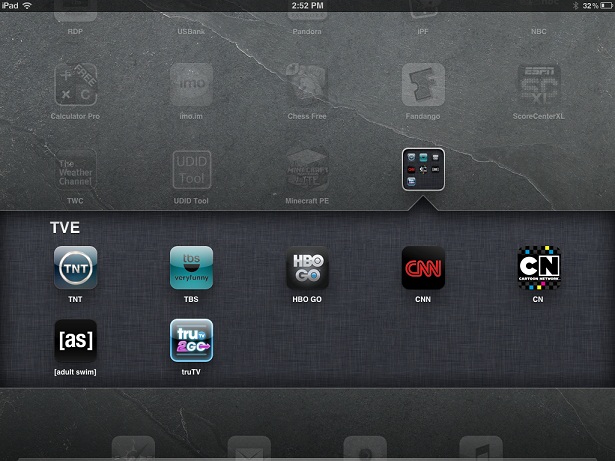 iPad or iPhone Home Screen with TV Everywhere App