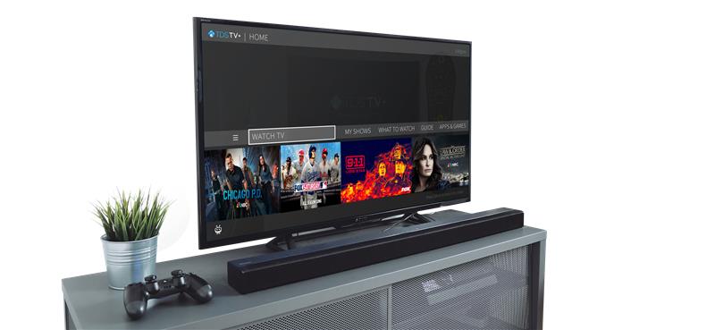It's Your TV. In the Know. TDS TV+ streaming on a big screen tv