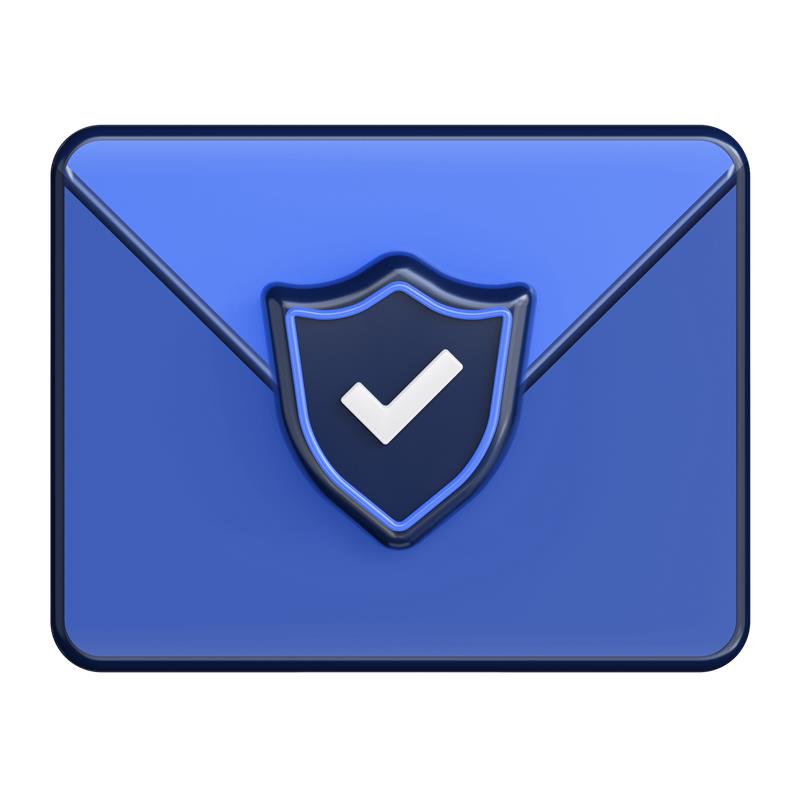 An envelope with a checkmark shield over the opening