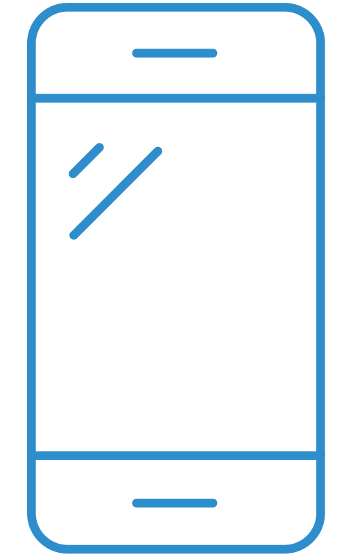 light blue mobile phone icon