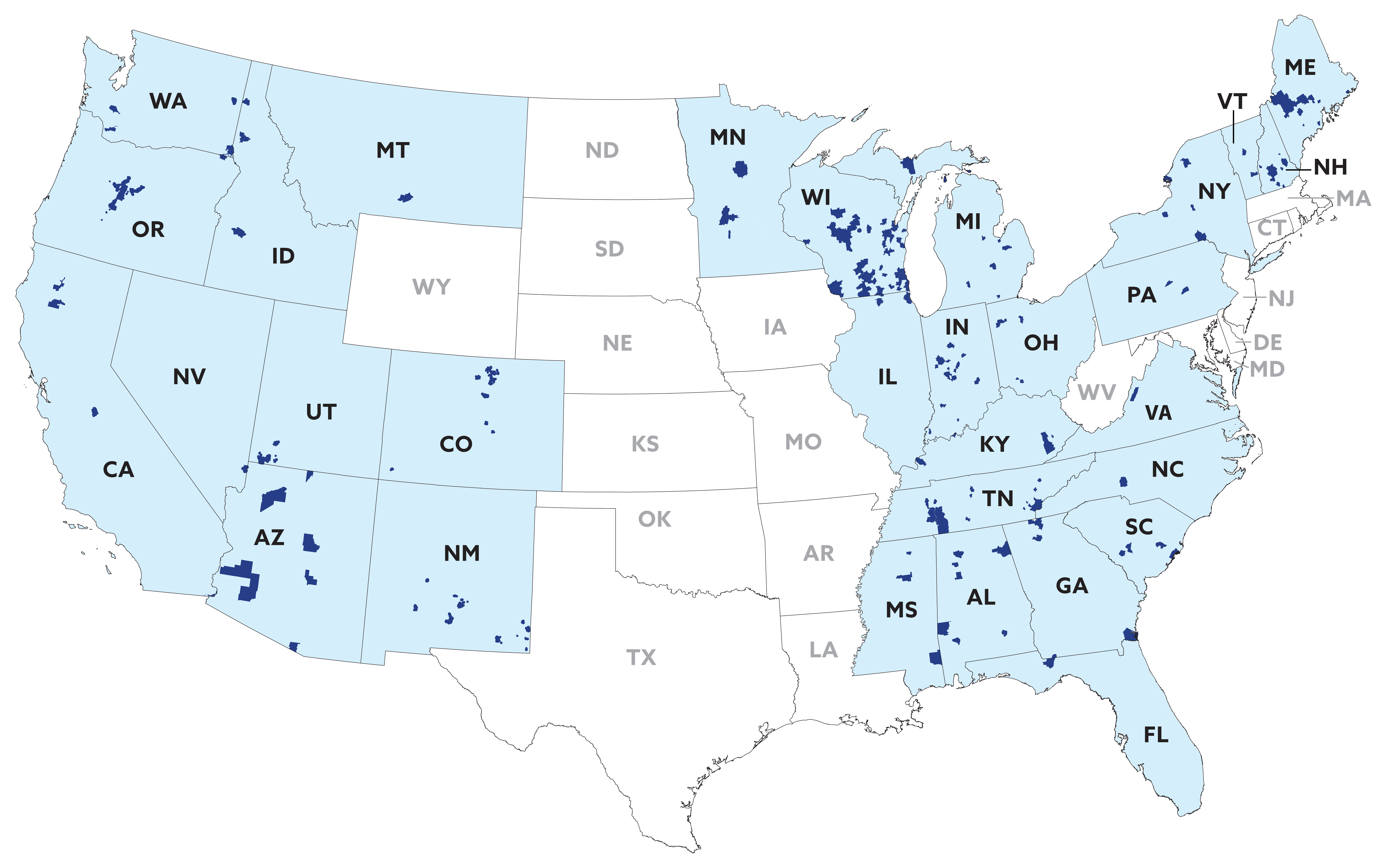 TDS Service Locations Map