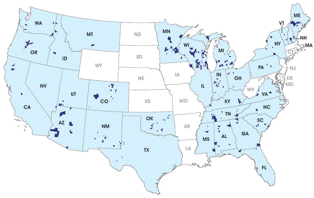 TDS Service Locations Map