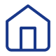 Blue house shape with single door