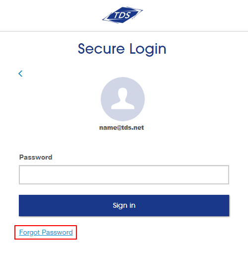 Secure login forgot password Screenshot