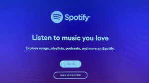 Spotify welcome page