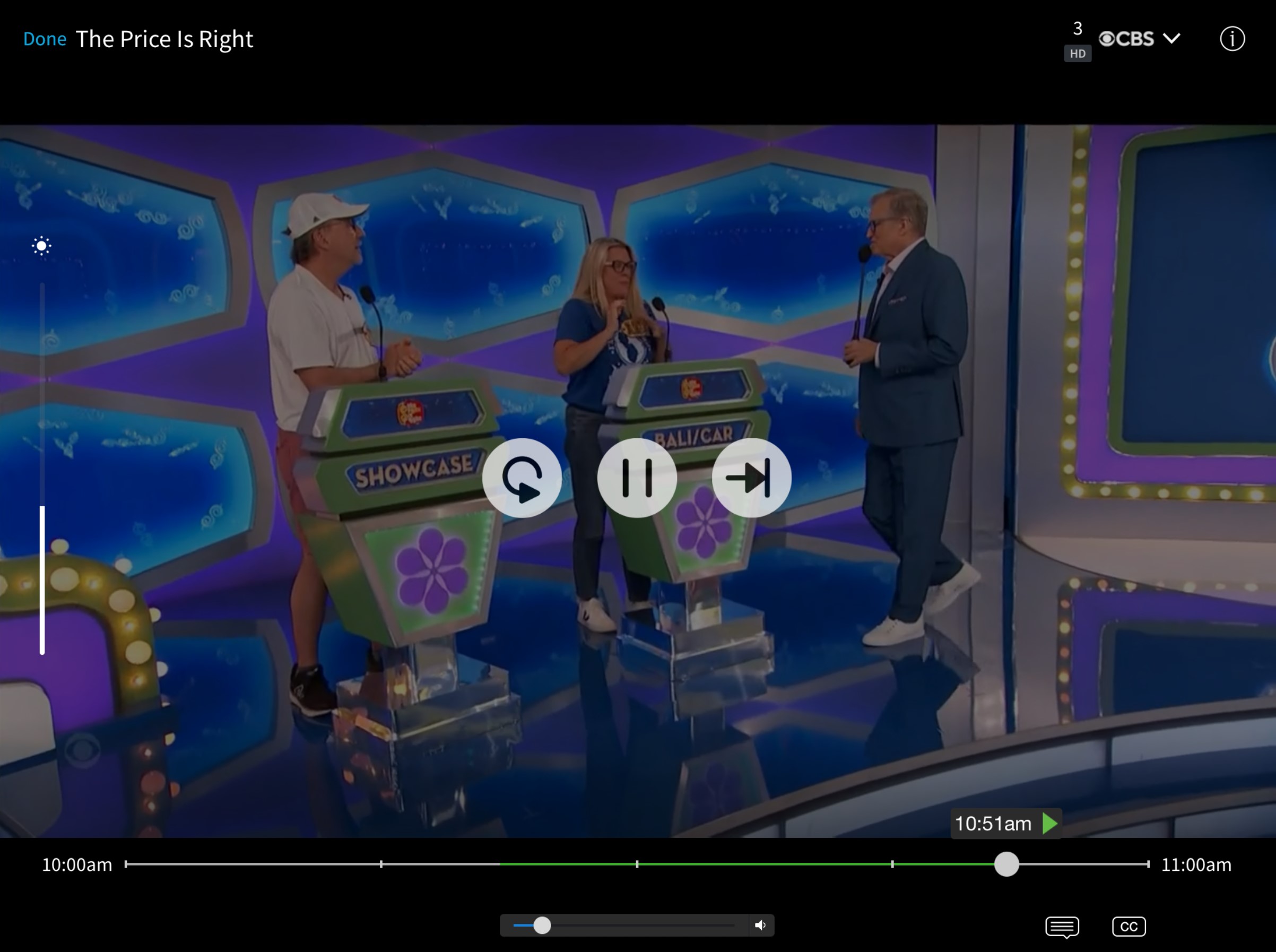 The Price is Right playing in video player in TDS TV+ app